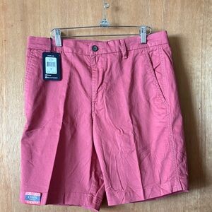 Mens Chaps Stretch Flat Front Shorts,  Red/Pink Size 32, NWT